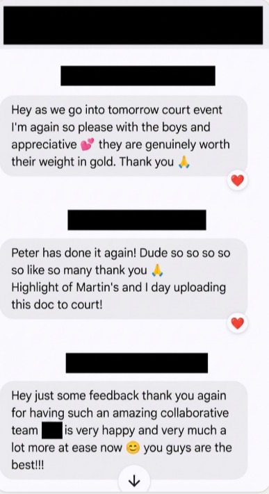 Client DM — amazing collaborative team